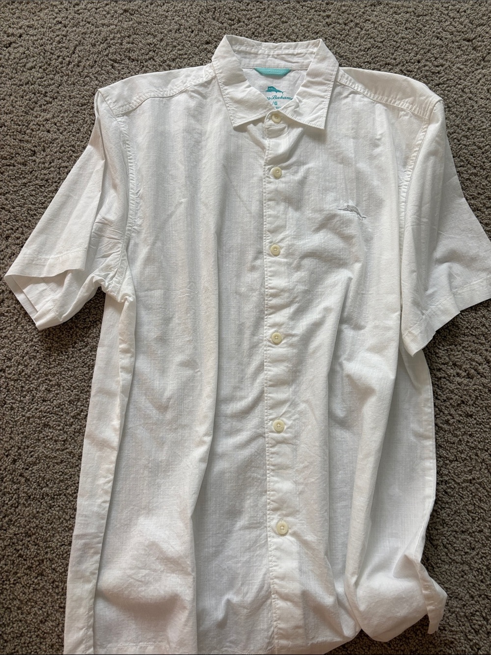 Tommy Bahama White Short-Sleeve Button-Down Camp Shirt